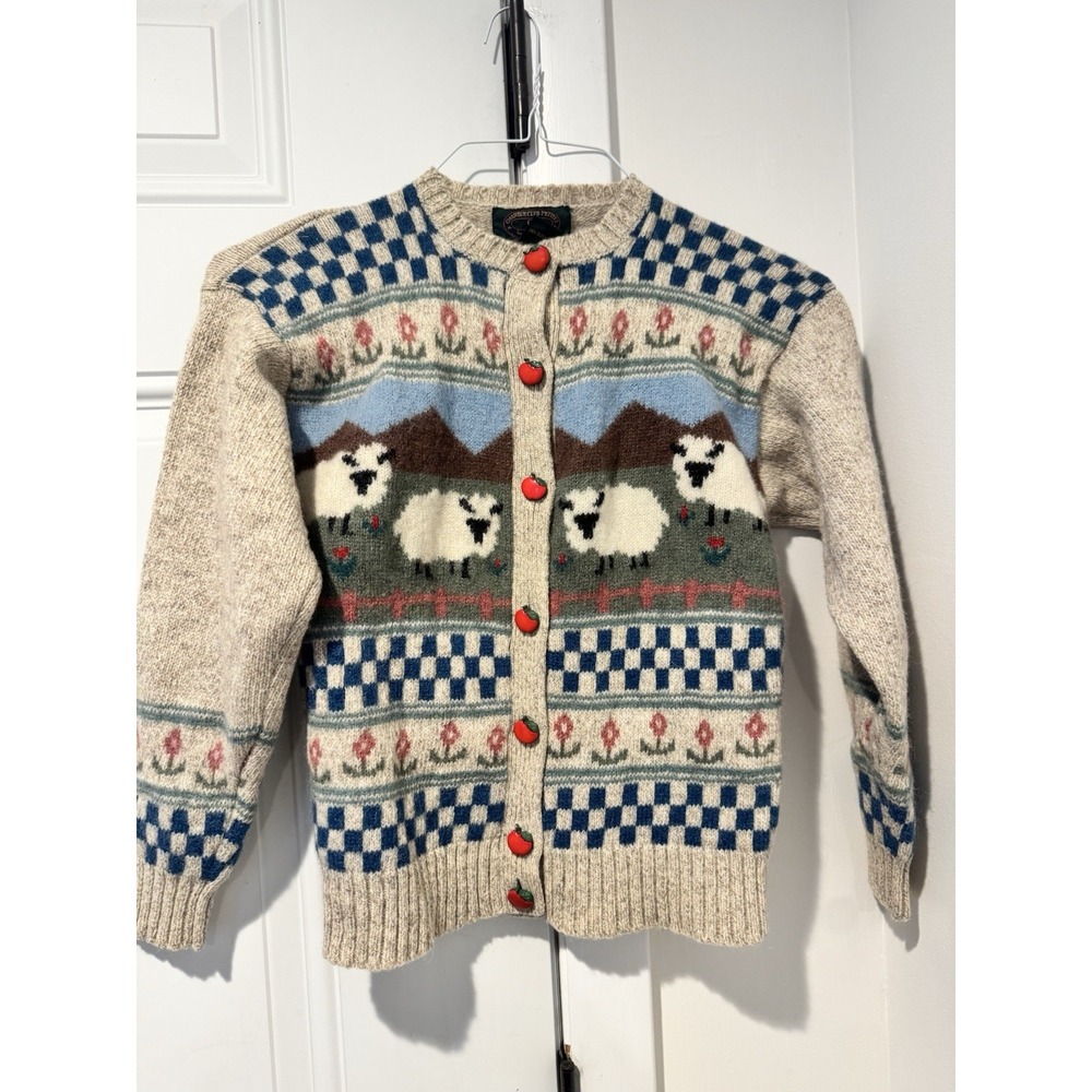 Vintage Charter Club Petites Women's Sheep Wool Cardigan PS Cottagecore Grandma